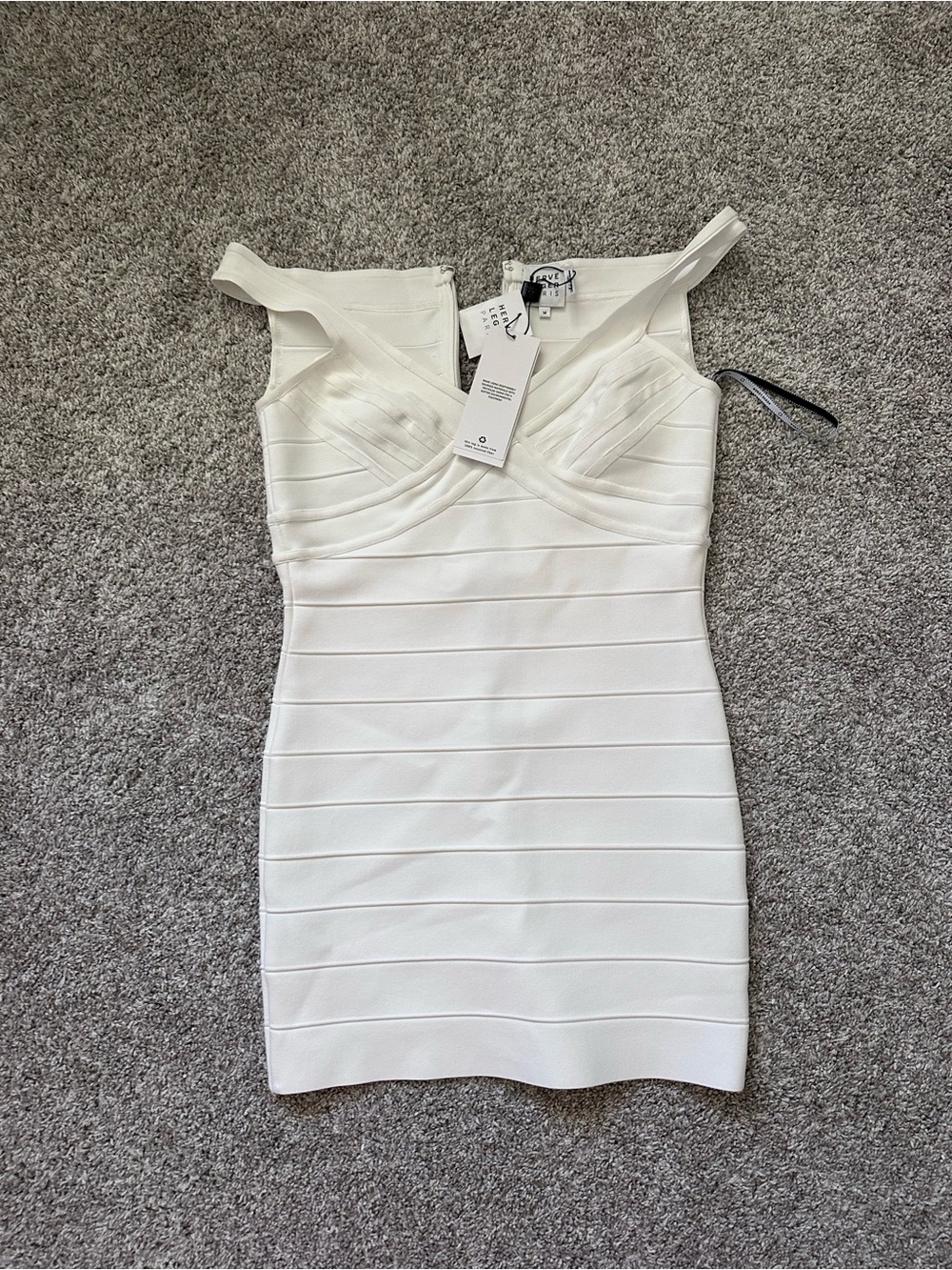NEW Hervé Léger The Rachel Dress White Bandage Midi Dress Size M NWT - Picture 2 of 6